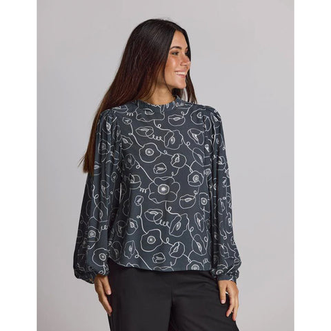 Bowery Blouse - Spiral Floral