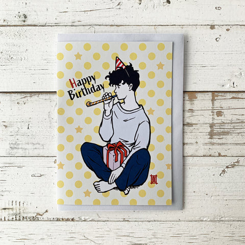 Happy Birthday Party Blower - Greeting Card