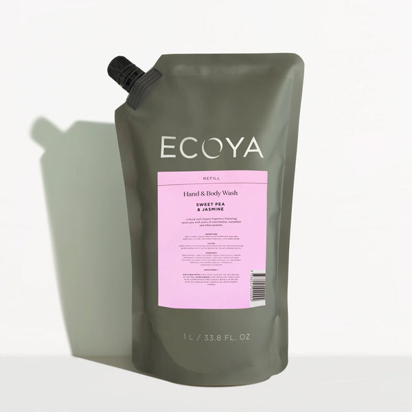 Hand & Body Wash Refill in Sweet Pea & Jasmine by Ecoya.