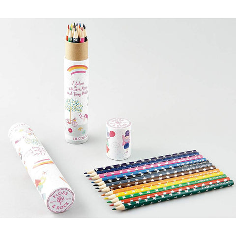 Floss & Rock Fairy Unicorn 12 Pencil Colouring Set and Tube.