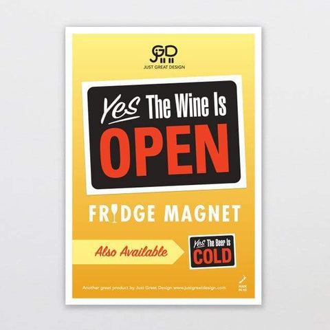 Wine is Open Fridge Magnet