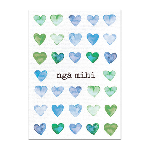 Water Coloured Heart Luxe - Greeting Card