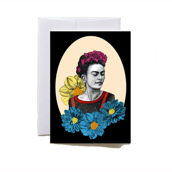 Jade Ell Frida Kahlo Greeting Card with envelope.