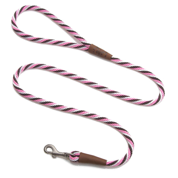 Small Dog Snap Leash in Pink Chocolate by Mendota.