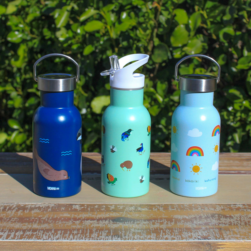 School drink bottle with snack compartment - Kiwi Smooshie Bottle