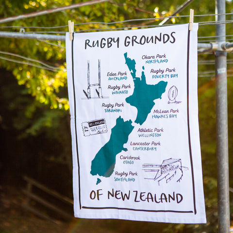 Tea Towel Rugby Grounds of New Zealand