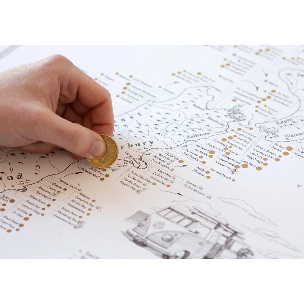 NZ Surf Quest Map Print The White Room Gallery