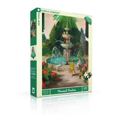 Mermaid Fountain 1000 Piece Jigsaw Puzzle in box New York Puzzle Company.