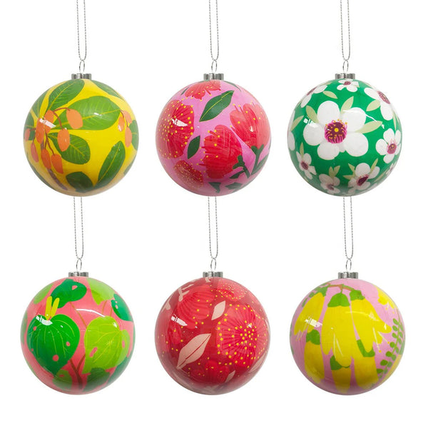 NZ Botanicals Christmas Baubles - Box of 6