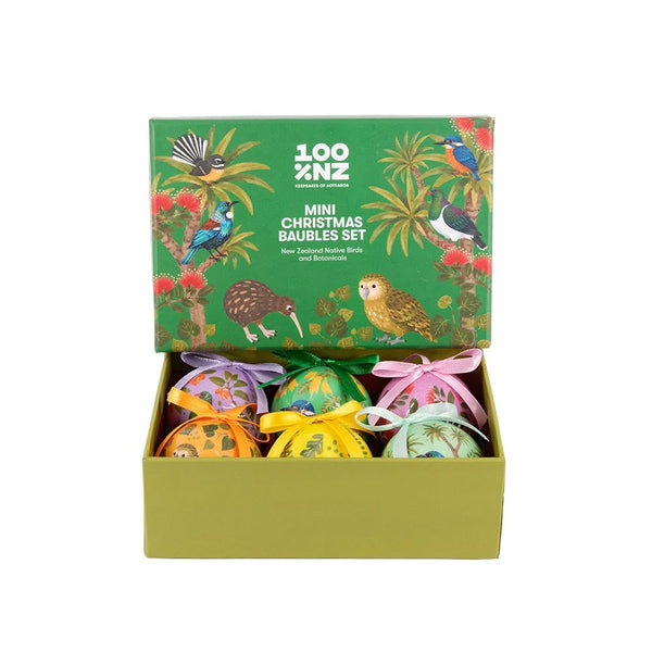 Native Birds & Botanicals Mini Baubles, Box of 6