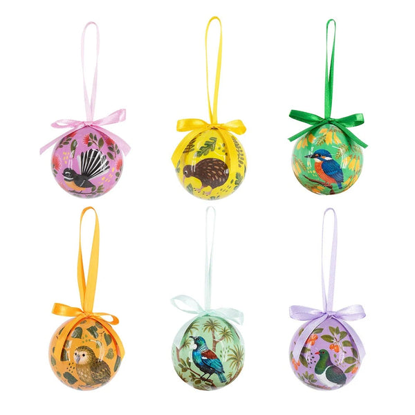 Native Birds & Botanicals Mini Baubles, Box of 6