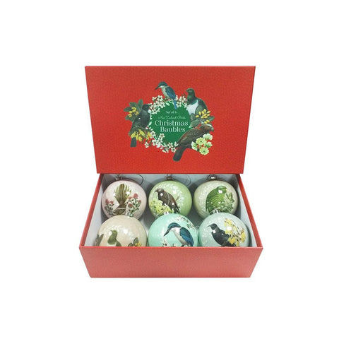 Native Bird Christmas Baubles - Box of Six