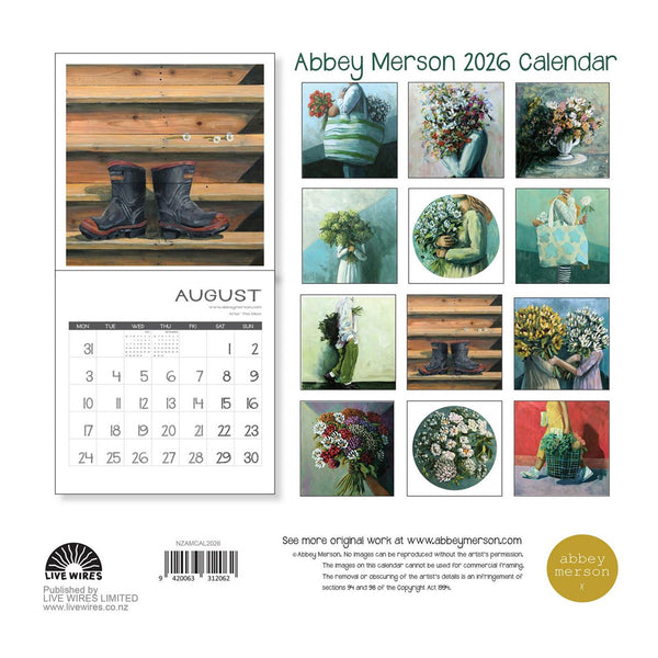 Abbey Merson Wall Calendar 2026