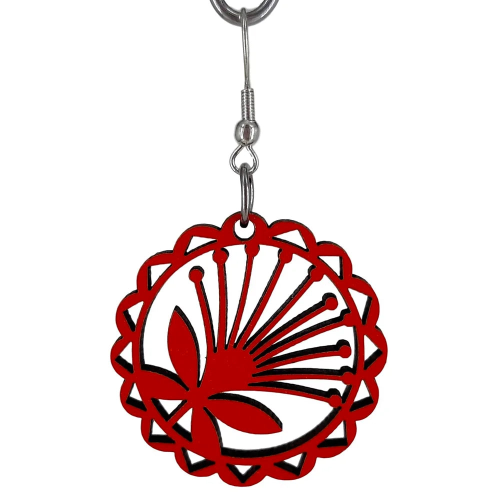 Pohutukawa Circle Earrings