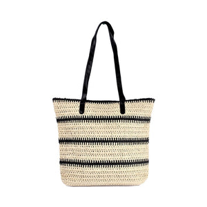 Straw Stripe Beach Bag