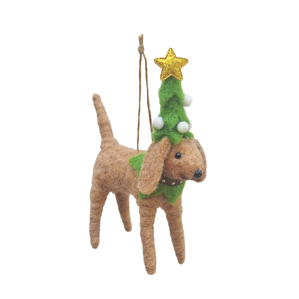 Felt Christmas Dog Decoration