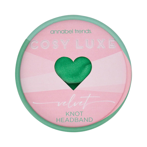Cosy Velvet Knot Headband, Meadow Green