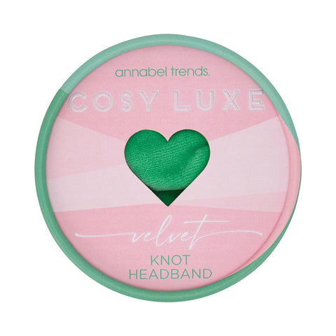 Cosy Velvet Knot Headband, Meadow Green