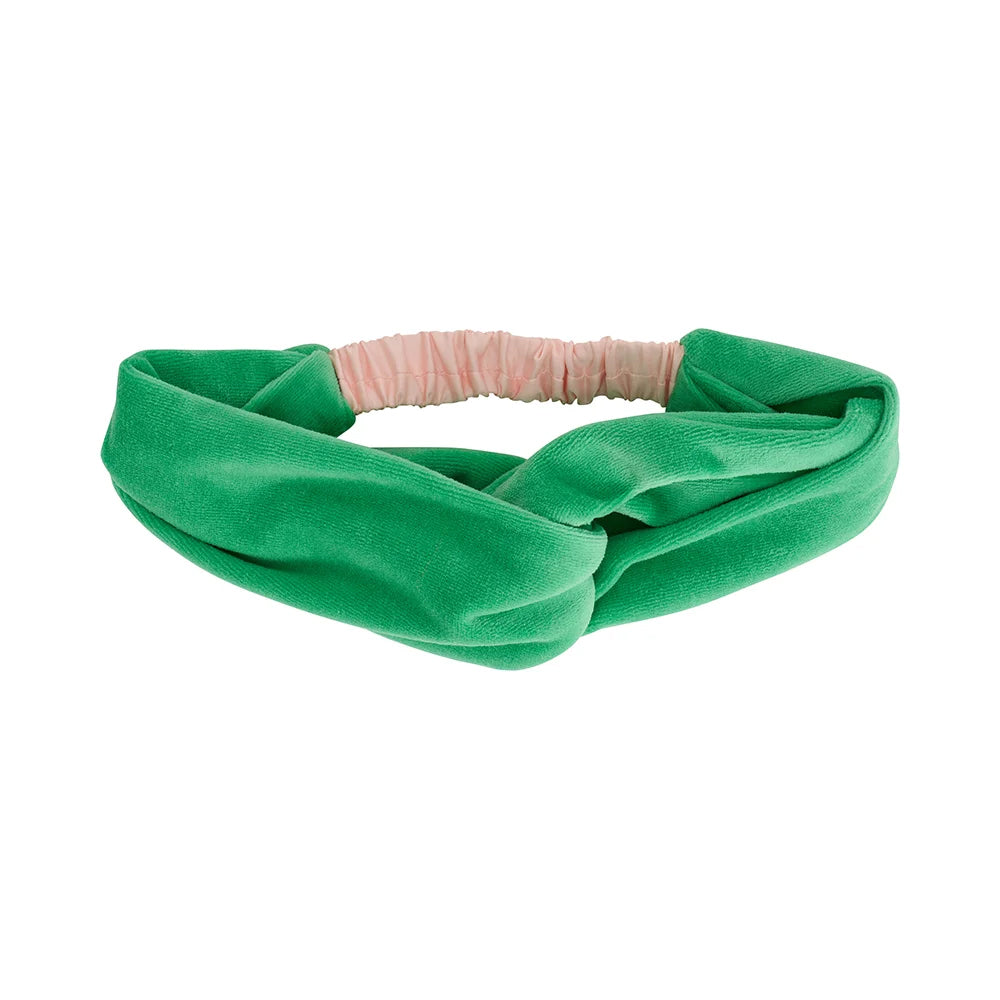 Cosy Velvet Knot Headband, Meadow Green