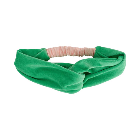 Cosy Velvet Knot Headband, Meadow Green