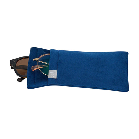 Velvet Double Glasses Case, Navy