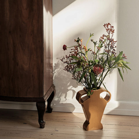 Etta Double-Handled Vase, Cinnamon Sand