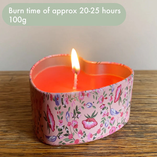 Wild Flowers Wild Women Heart Shaped Tin Candle