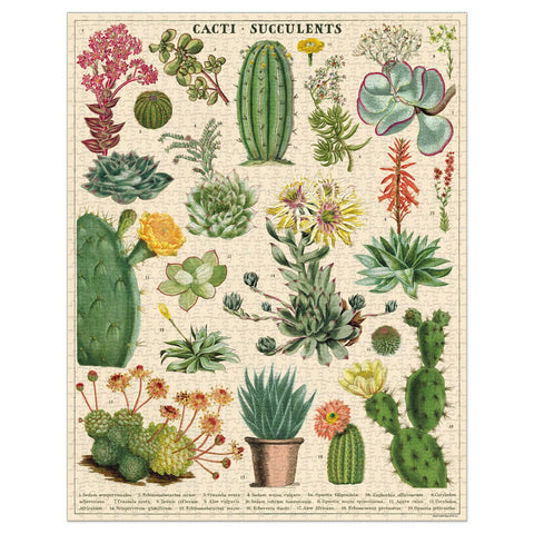 Cacti & Succulents 1000 Piece Vintage Jigsaw Puzzle
