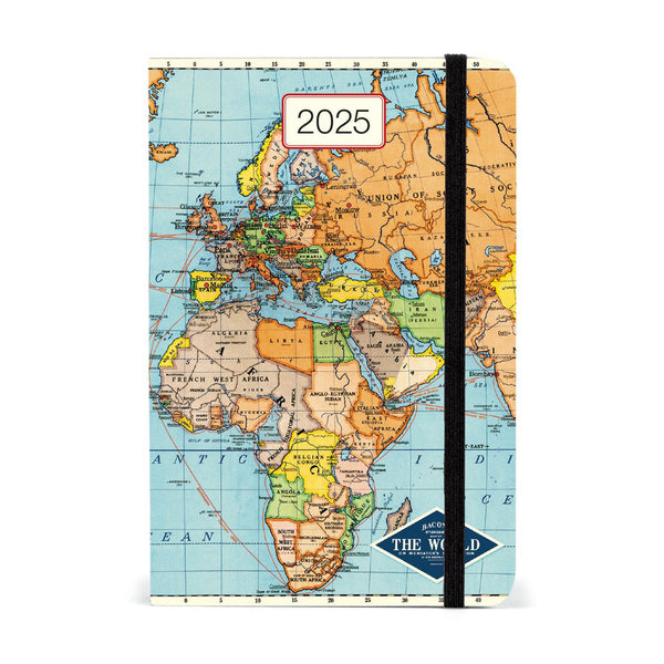 A6 Weekly Planner 2025, Vintage Map