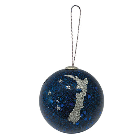 Glitter NZ Map Christmas Bauble
