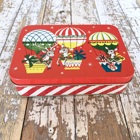 Vintage Christmas Reindeer Tin