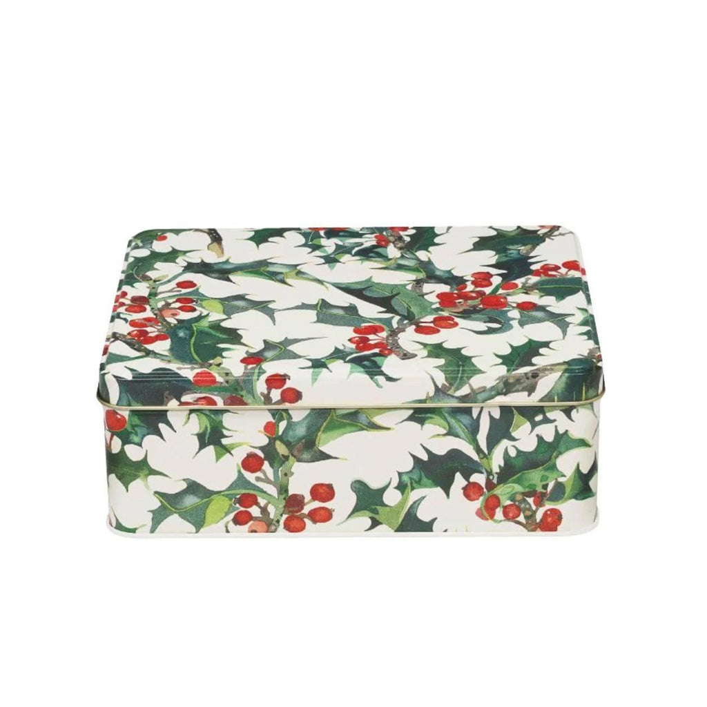 Christmas Holly Deep Rectangle Tin