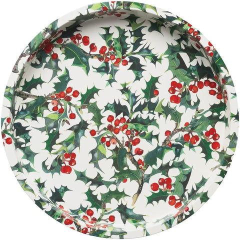 Christmas Holly Deepwell Serving Tray