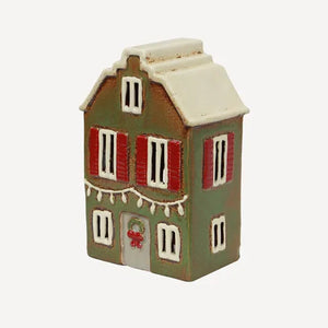 Alsace Tea Light House Green with Shutters