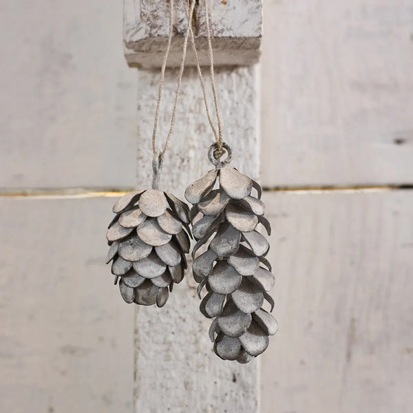 Ash Grey Pinecone Christmas Decoration