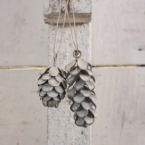 Ash Grey Pinecone Christmas Decoration