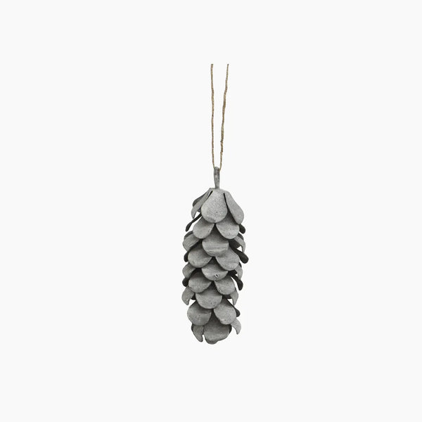 Ash Grey Pinecone Christmas Decoration