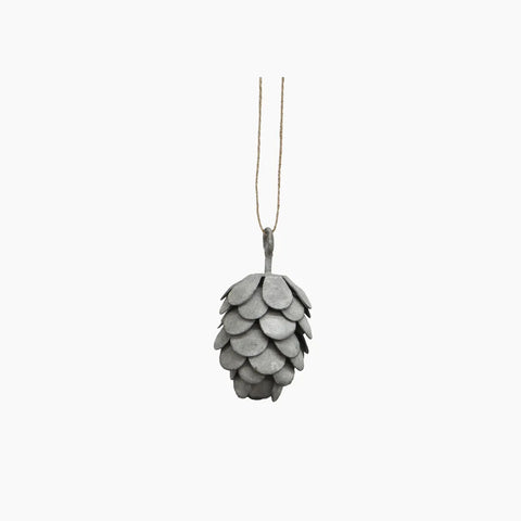 Ash Grey Pinecone Christmas Decoration