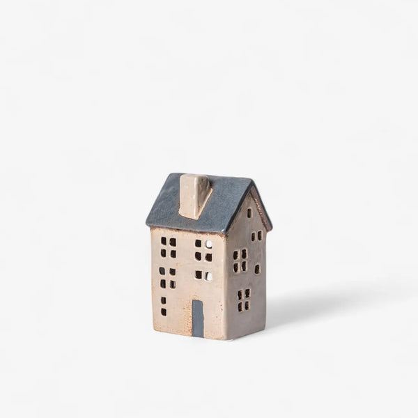 Saint Malo Tea Light House Blue Roof