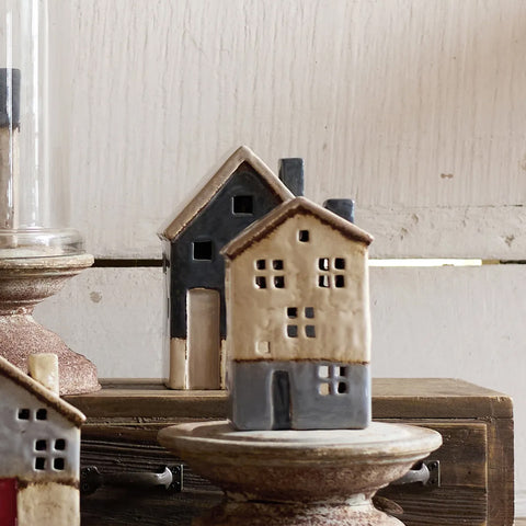 Saint Malo Tea Light House Stone Roof