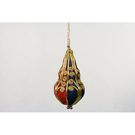 Red & Blue Velvet Drop Bauble