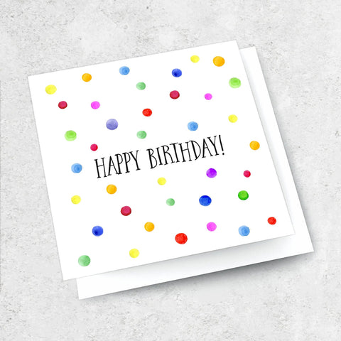 Colour Spots Happy Birthday - Greeting Card