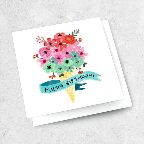 Cone Flowers Happy Birthday Greeting Card