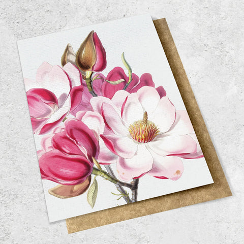 Vintage Botanical Magnolia Luxe - Greeting Card