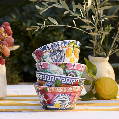 Mediterranean Summer Set of 4 Bowls