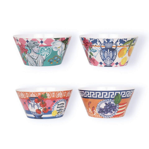 Mediterranean Summer Set of 4 Bowls