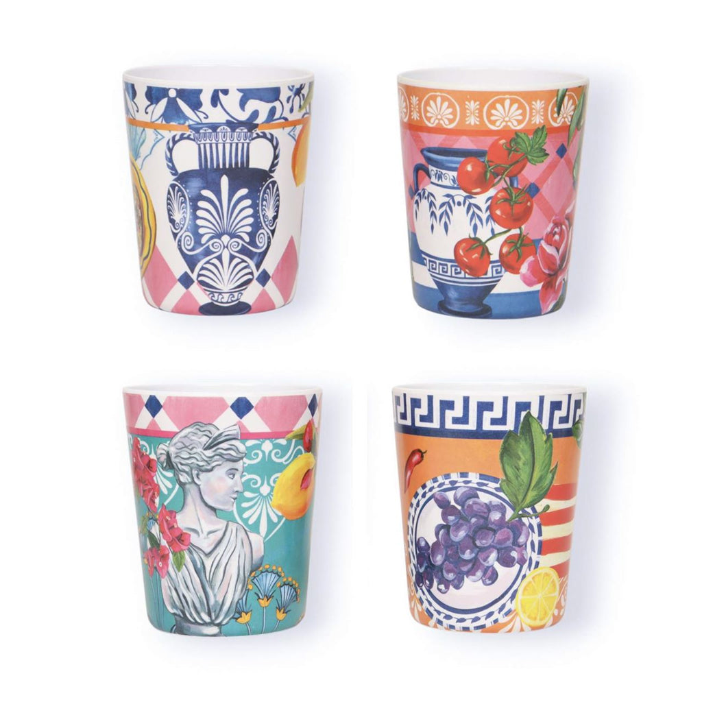 Mediterranean Summer Set of 4 Cups