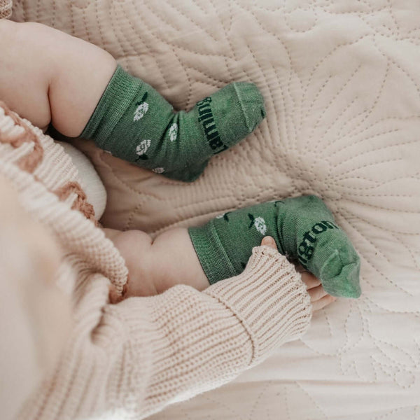 Heather Merino Crew Baby Socks
