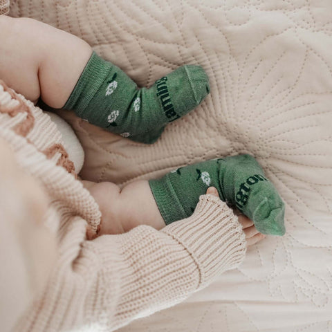 Heather Merino Crew Baby Socks