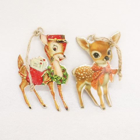 Vintage Tin Bambi Christmas Decoration